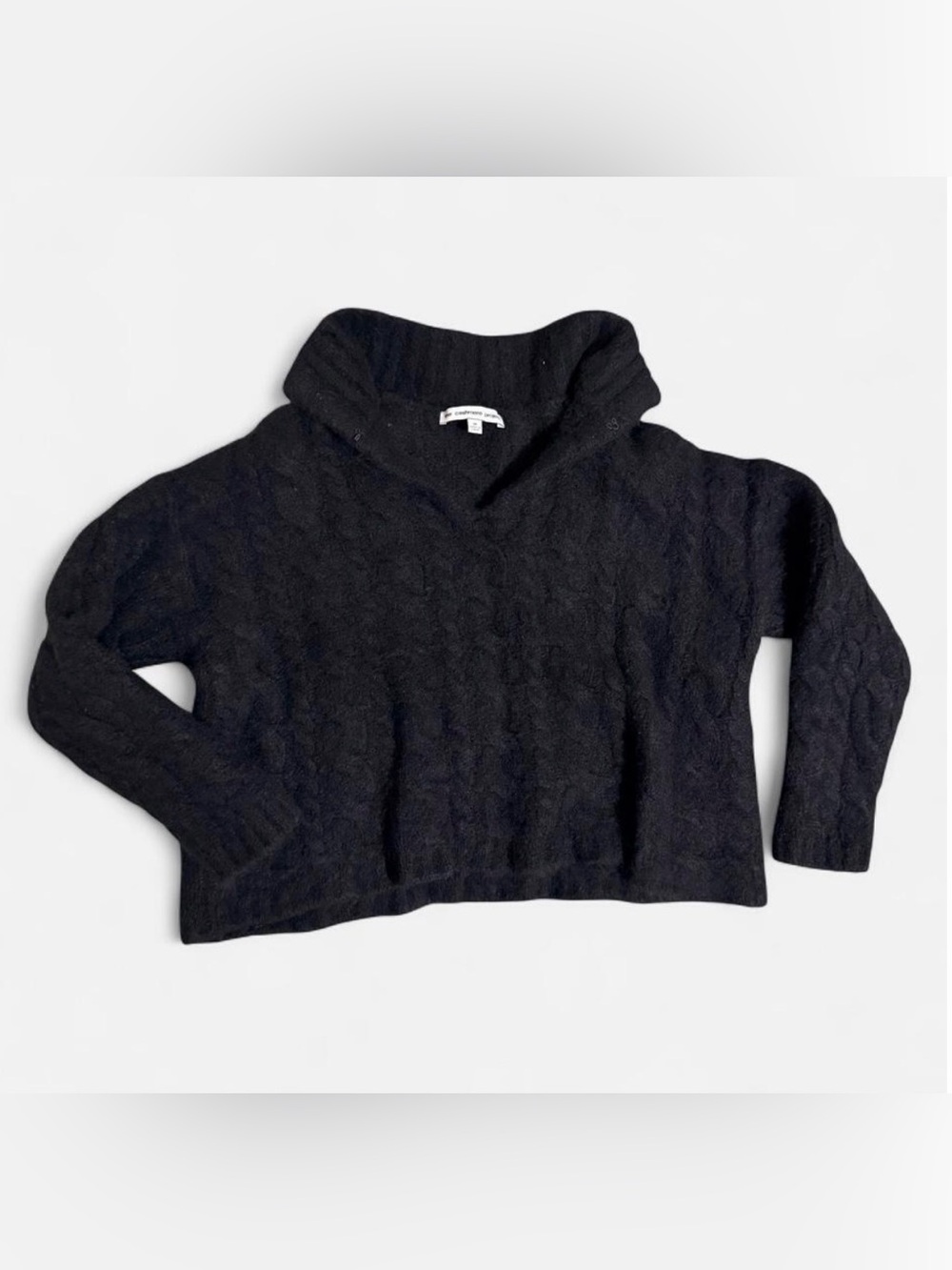 The Cashmere Project 100% Cashmere Collared Sweater w/ Eyelet Clasp – Medium